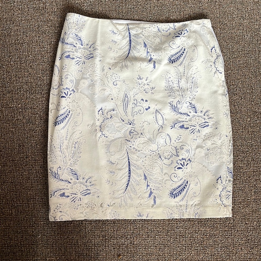 RW&CO off white skirt with royal blue throughout. Lacey look